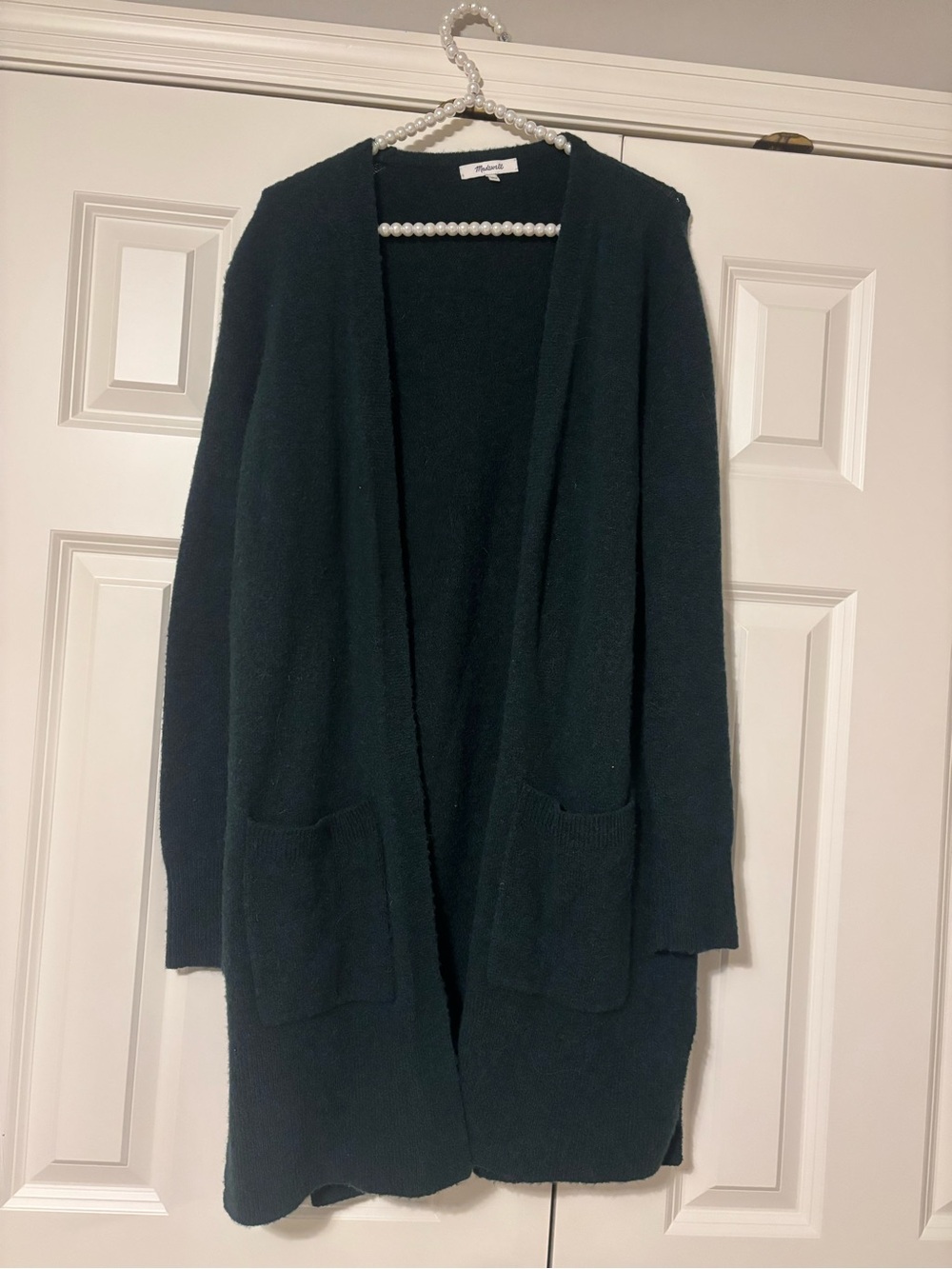 Madewell Open-Front Cardigan in Deep Forest